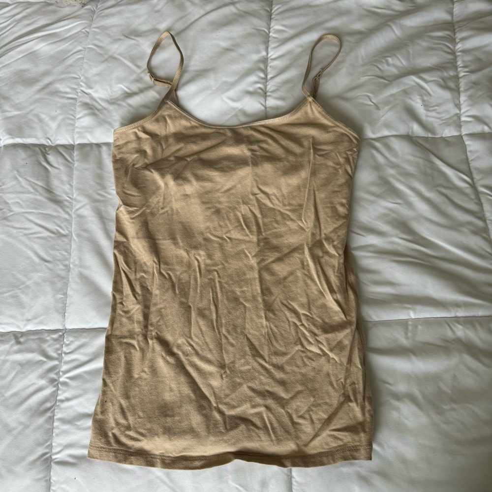 American Eagle Adjustable Strap Tan Cami Size S